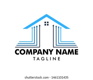 Arrow house logo design template