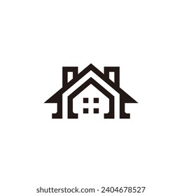 The arrow house logo is modern and simple in style

