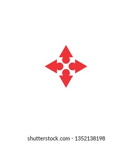 arrow human logo icon template