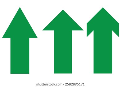 Up arrow icon of 3 types. Isolated vector sign symbol. 
