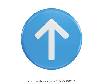 Icono de flecha hacia arriba con icono de vector 3d ilustración elemento transparente