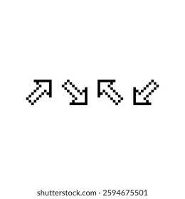 arrow  icon 8 bit, pixel art 8 bit icon for game  logo. 