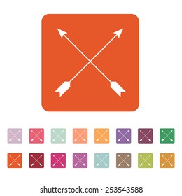 The arrow icon. Arrows symbol. Flat Vector illustration. Button Set