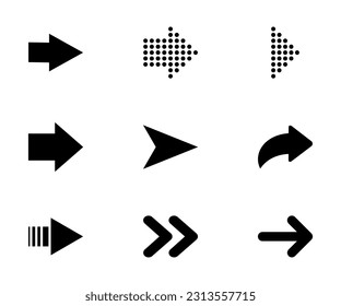 Flecha. Icono de flecha. Colección vectorial de flechas. Flechas. Cursor. Ilustración del vector