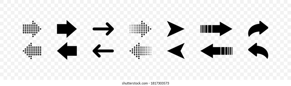 Arrow icon. Arrows vector icons, isolated. Arrows right and left. Vector illustration