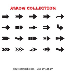 arrow icon art design. abstract arrows button forward up down left right. eps new collection digital cursor direction. black arrow isolated on a white background. 