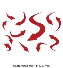 Arrow icon. Big set of vector flat arrows