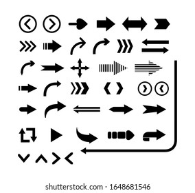 Arrow icon. Big set of vector flat arrows. Collection of concept arrows for web design, mobile apps, interface and more.