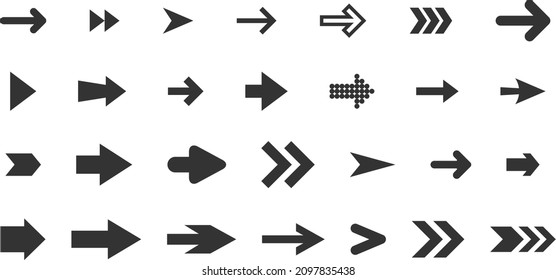 Arrow icon. Big set of vector arrows. Vector illustration
