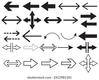 Arrow icon. Big set of vector flat arrows. Collection of concept arrows for web design, Arrow. Cursor. Modern simple arrows, mobile apps, interface