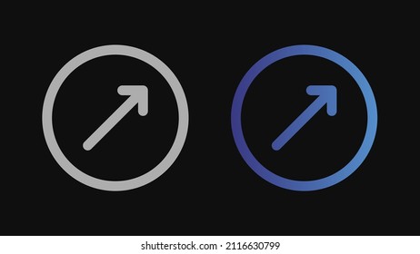 Pfeilsymbol auf schwarzem Hintergrund