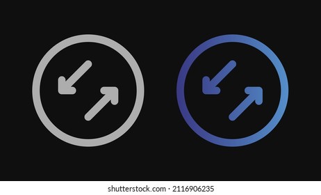 arrow icon with black background