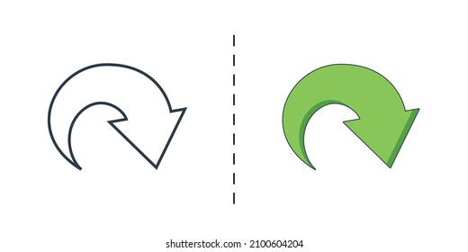 Arrow icon, black and color, vector icon designed in filled, outline, line and stroke style can be used for web, mobile...
