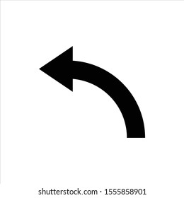 arrow icon, black color and white background.