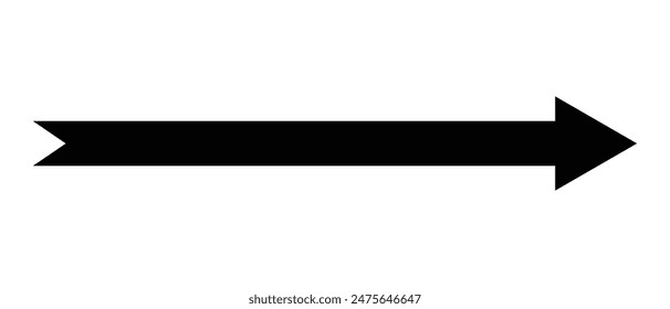 Arrow icon. Black arrow forward. Arrow pointing to the left on white background. Vector illustration.
