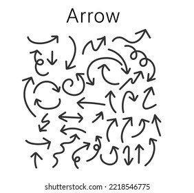 arrow icon with black line style