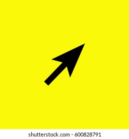 arrow icon. Black icon on yellow background