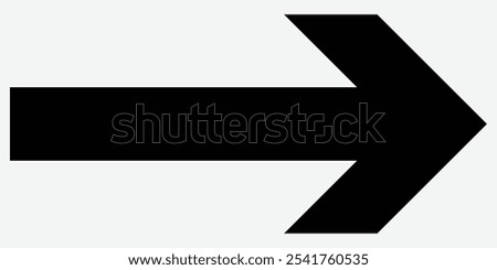 Arrow icon. Black arrow pointing right. Arrow vector icon. Arrows vector illustration. 