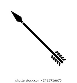 Arrow icon. Black silhouette. Front side view. Vector simple flat graphic illustration. Isolated object on a white background. Isolate.