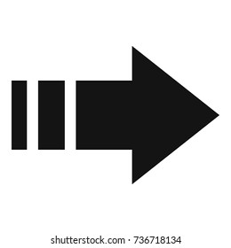 Arrow icon in black. Simple illustration of arrow icon vector isolated on white background