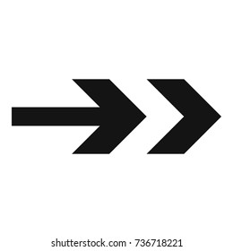 Arrow icon in black. Simple illustration of arrow icon vector isolated on white background