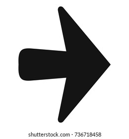 Arrow icon in black. Simple illustration of arrow icon vector isolated on white background