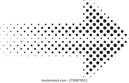 Seta. Ícone de seta.  Ícones de seta vetorial preto. Cursor. Sinal de setas. Setas Simples Modernas. Seta Ícone meio tom feito de pontos no fundo branco. Fundo transparente
