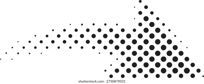 Flecha. Icono de flecha.  Iconos de flecha de Vector negro. Cursor. Signo de flechas. Flechas simples modernas. Icono de flecha medio tono hecho de puntos sobre fondo blanco. Fondo transparente