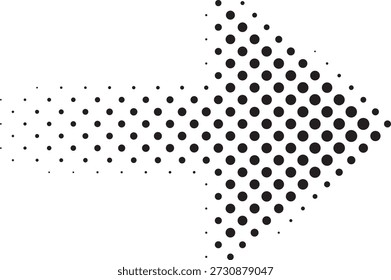 Flecha. Icono de flecha.  Iconos de flecha de Vector negro. Cursor. Signo de flechas. Flechas simples modernas. Icono de flecha medio tono hecho de puntos sobre fondo blanco. Fondo transparente