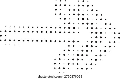 Arrow. Arrow icon.  Black vector arrow icons. Cursor. Arrows sign. Modern Simple Arrows. Arrow Icon halftone made of dots on white background. Transparent background