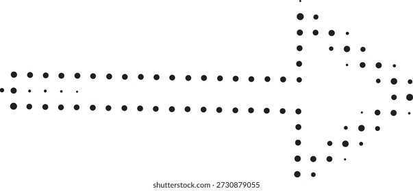 Flecha. Icono de flecha.  Iconos de flecha de Vector negro. Cursor. Signo de flechas. Flechas simples modernas. Icono de flecha medio tono hecho de puntos sobre fondo blanco. Fondo transparente