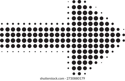 Seta. Ícone de seta.  Ícones de seta vetorial preto. Cursor. Sinal de setas. Setas Simples Modernas. Seta Ícone meio tom feito de pontos no fundo branco. Fundo transparente