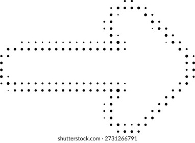 Arrow. Arrow icon.  Black vector arrow icons. Cursor. Arrows sign. Modern Simple Arrows. Arrow Icon halftone made of dots on white background. Transparent background. Different signs. Black direction pointer. Vector illustration 