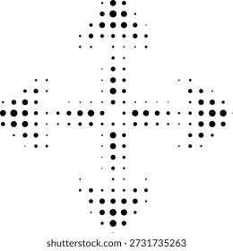 Pfeil. Pfeilsymbol. Schwarze Vektorpfeilsymbole. Cursor Pfeilzeichen. Moderne einfache Pfeile. Pfeil-Symbol-Halbton aus Punkten auf weißem Hintergrund. Transparenter Hintergrund