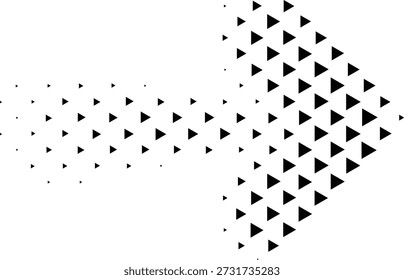 Arrow. Arrow icon. Black vector arrow icons. Cursor. Arrows sign. Modern Simple Arrows. Arrow Icon halftone made of dots on white background. Transparent background