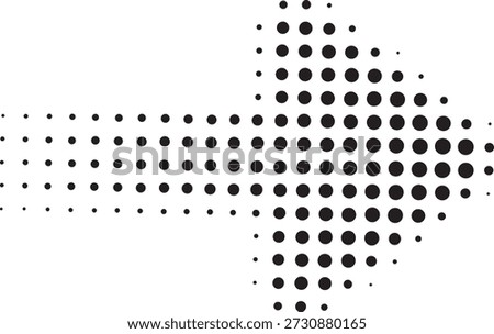 Arrow. Arrow icon.  Black vector arrow icons. Cursor. Arrows sign. Modern Simple Arrows. Arrow Icon halftone made of dots on white background. Transparent background