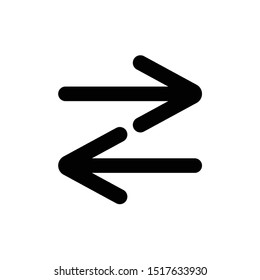 Arrow Icon. Black vector illustration for web and white background