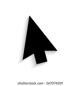 Arrow icon - black vector illustration with  shadow