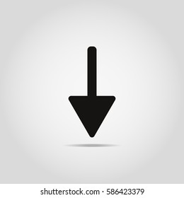 Arrow icon, black vector illustration