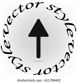 Arrow icon, black vector illustration