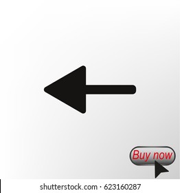 Arrow icon, black vector illustration