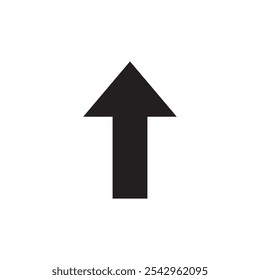 Arrow up icon black and white vector sign