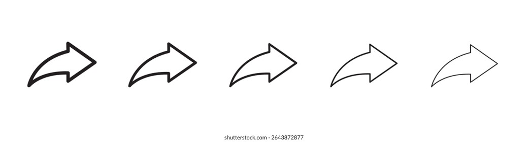 Arrow icon black and white vector sign
