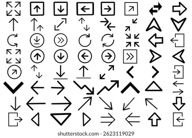 Arrow icon bundle. Black  arrow icon.. arrow icons , signs set for web and mobile design. simple cursor sign . Curved and right arrow. Vector illustration.