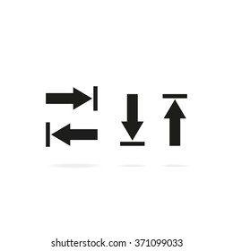 Arrow icon, arrow buttons. Arrows up, down, left and right.
