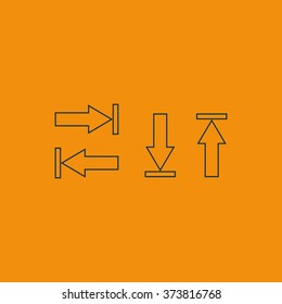 Arrow icon, arrow buttons. Arrows up, down, left and right.