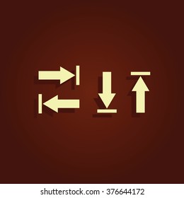Arrow icon, arrow buttons. Arrows up, down, left and right.