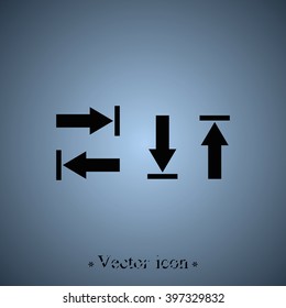 Arrow icon, arrow buttons. Arrows up, down, left and right.