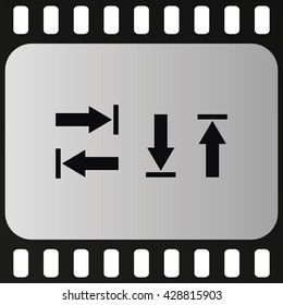 Arrow icon, arrow buttons. Arrows up, down, left and right.