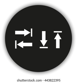Arrow icon, arrow buttons. Arrows up, down, left and right.
